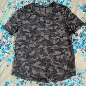 lululemon athletica Black Camo Short Sleeve Tee